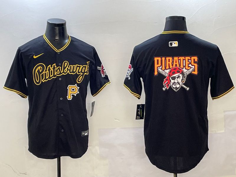 Men Pittsburgh Pirates Blank Black Game 2025 Nike MLB Jersey style 1->pittsburgh pirates->MLB Jersey
